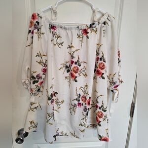 Zaful Multicolored Smocked Floral Blouse